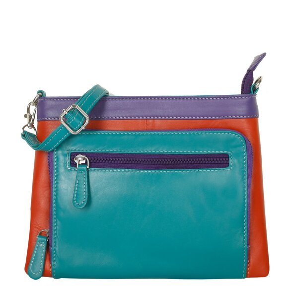 Genuine Leather Women’s Crossbody Sling Bag – Multicolour Shoulder Purse - Picture 1 of 10